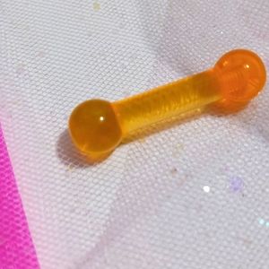 Acrylic Transparent Neon Orange Barbell 12G